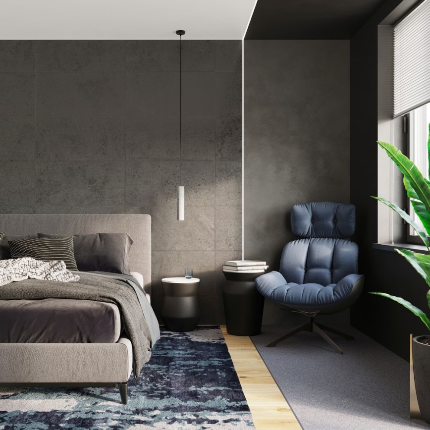 Deckenleuchte an Kabel LUVO 1xGU10/40W/230V Beton/Schwarz