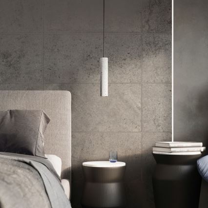 Deckenleuchte an Kabel LUVO 2xGU10/40W/230V Beton/Schwarz