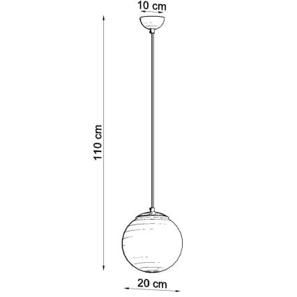 Kronleuchter an Schnur TOYA 1xE27/60W/230V d. 20 cm