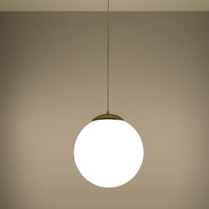 Elegante Pendelleuchte TOYA, 1xE27/60W/230V, Ø 30 cm, weiß/gold