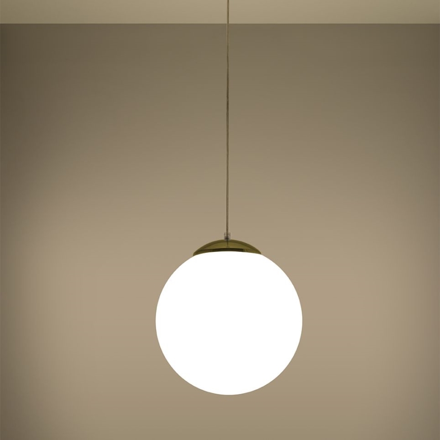 Elegante Pendelleuchte TOYA, 1xE27/60W/230V, Ø 30 cm, weiß/gold