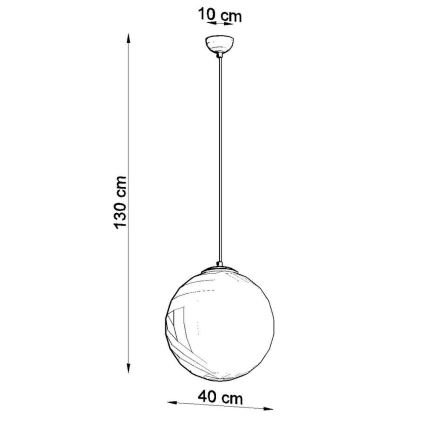 Hängeleuchte TOYA mit Kabelaufhängung, 1x E27/60W/230V, Ø 40 cm, Weiß/Gold