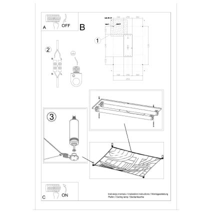 LED Deckenleuchte LUNA 2xG13/8,5W/230V 80x105 cm weiß
