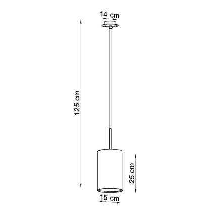 Kronleuchter an Schnur OTTO 1xE27/60W/230V d. 15 cm schwarz