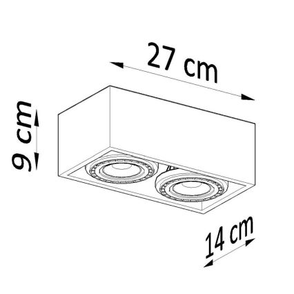 Deckenleuchte QUATRO AR111 2xGU10/40W/230V Beton