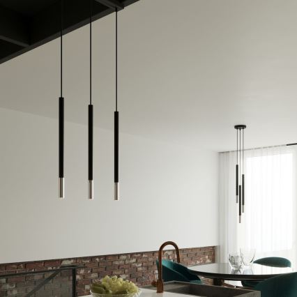 Hängeleuchte MOSAIC 1xG9/12W/230V schwarz/glänzendes Chrom
