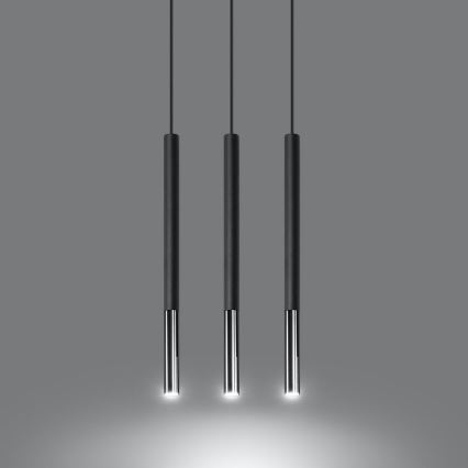 Hängeleuchte MOSAIC 3xG9/12W/230V schwarz/glänzendes Chrom