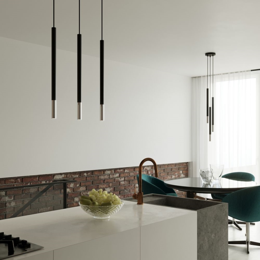 Hängeleuchte MOSAIC 3xG9/12W/230V schwarz/glänzendes Chrom