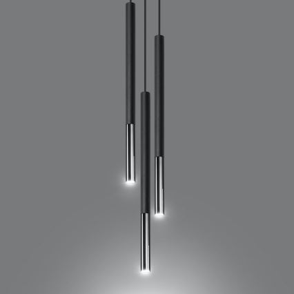 Hängeleuchte MOSAIC 3xG9/12W/230V schwarz/glänzendes Chrom