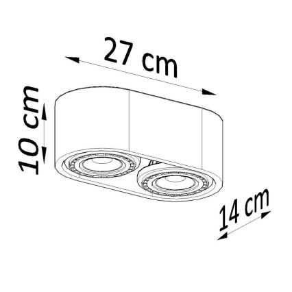 Deckenleuchte BASIC AR111 2xGU10/40W/230V Buche