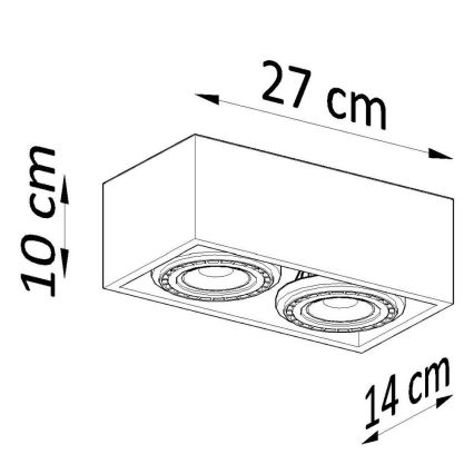 Deckenleuchte QUATRO AR111 2xGU10/40W/230V Buche