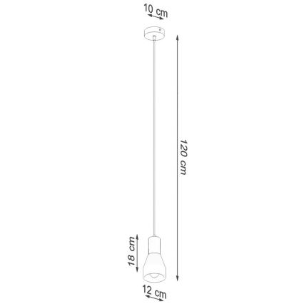 Hängeleuchte an Schnur QUBIC 1xE27/60W/230V Beton/Birke/Buche