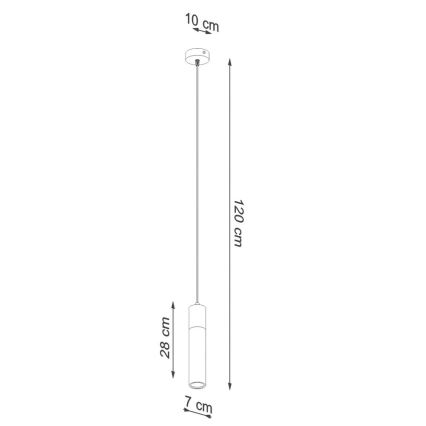 Hängeleuchte an Schnur ZANE 1xGU10/40W/230V Beton/Birke/Buche