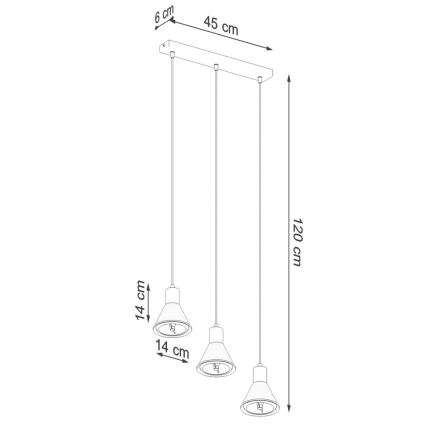 Hängeleuchte TAZILA 3xES111/60W/230V weiß