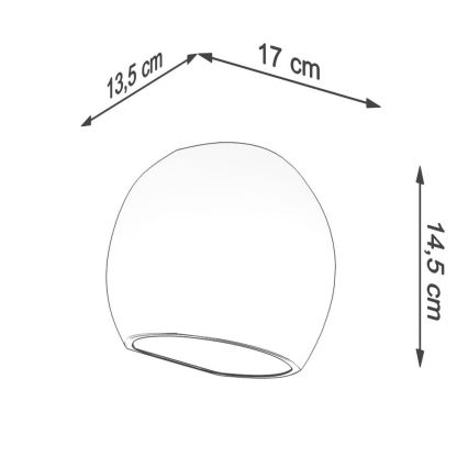 Wandleuchte GLOBE 1xE27/60W/230V glänzend weiß