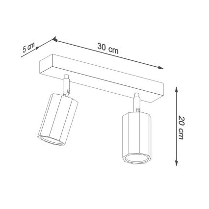 Spotlight ZEKE 2xGU10/40W/230V Eiche