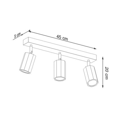 Spotlight ZEKE 3xGU10/40W/230V Eiche