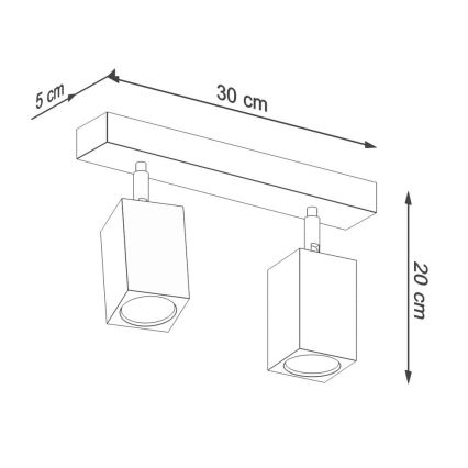 Spotlight KEKE 2xGU10/40W/230V Eiche