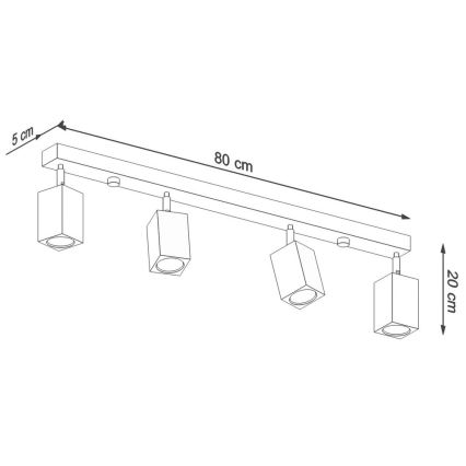 Spotlight KEKE 4xGU10/40W/230V Eiche