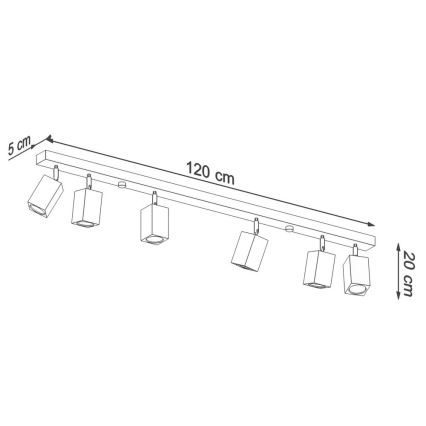 Spotlight KEKE 6xGU10/40W/230V Eiche