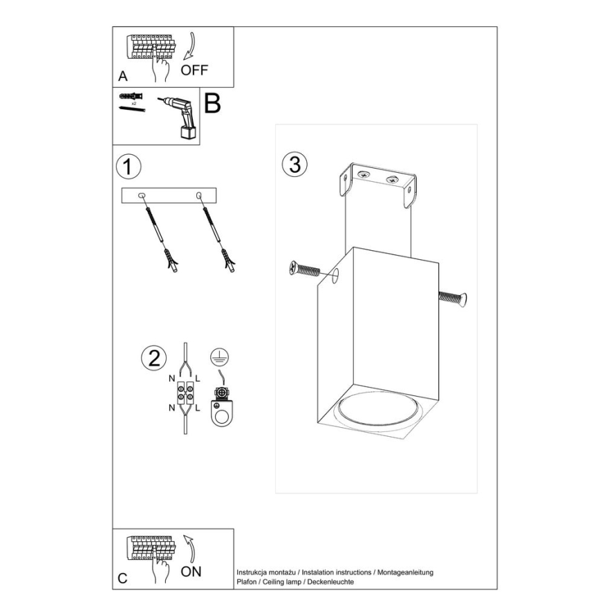 Spotlight KEKE 1xGU10/40W/230V 10 cm Eiche