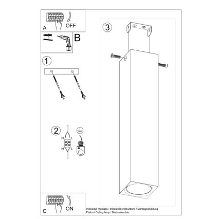 Spotlight KEKE 1xGU10/40W/230V 30 cm Eiche