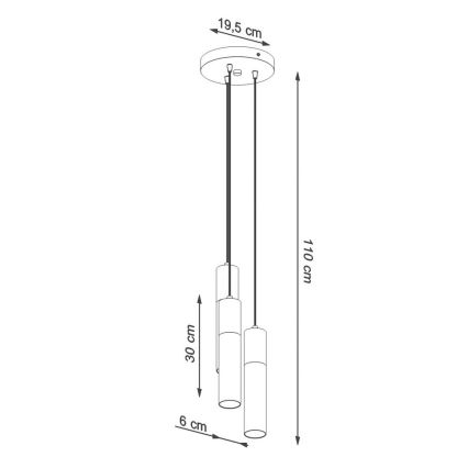 Hängeleuchte BORGIO 3xGU10/40W/230V Beton/Metall weiß