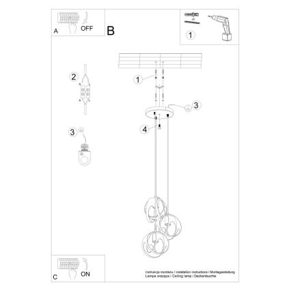 Hängeleuchte TULOS 3xE27/60W/230V weiß