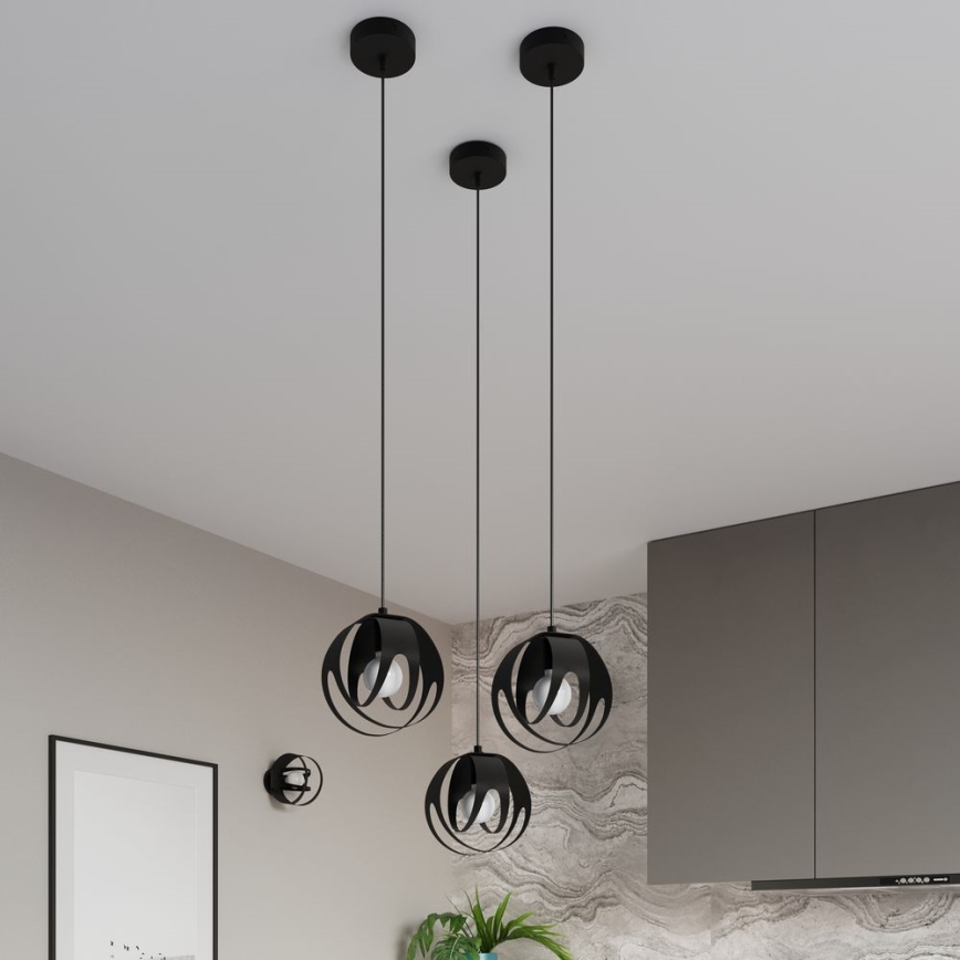 Hängeleuchte TULOS 1xE27/60W/230V schwarz