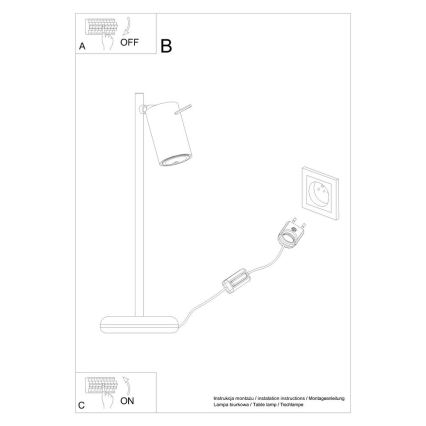 Tischleuchte RING 1xGU10/10W/230V weiß