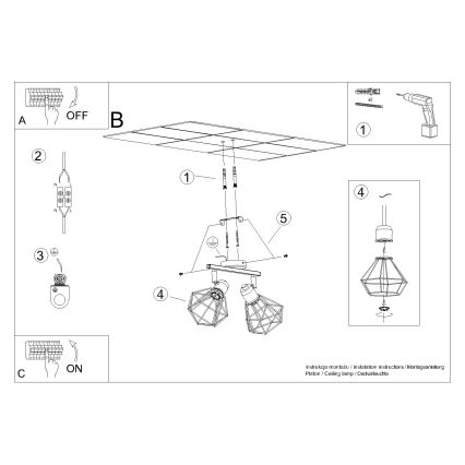 Spotlight ARTEMIS 2xE14/40W/230V Weiß