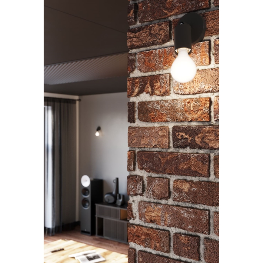 Wandleuchte FORNES 1xE27/60W/230V Schwarz