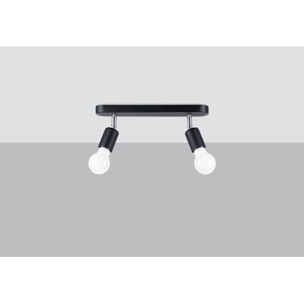 Spotlight FORNES 2xE27/60W/230V schwarz