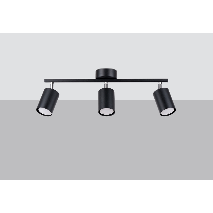 LED-Strahler LEMMI 3xGU10/40W/230V Schwarz