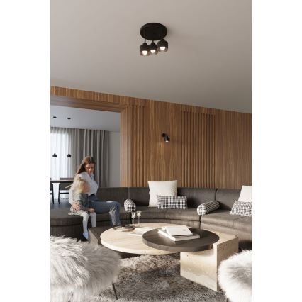 Deckenleuchte an Kabel SAVAR 1xE27/60W/230V schwarz