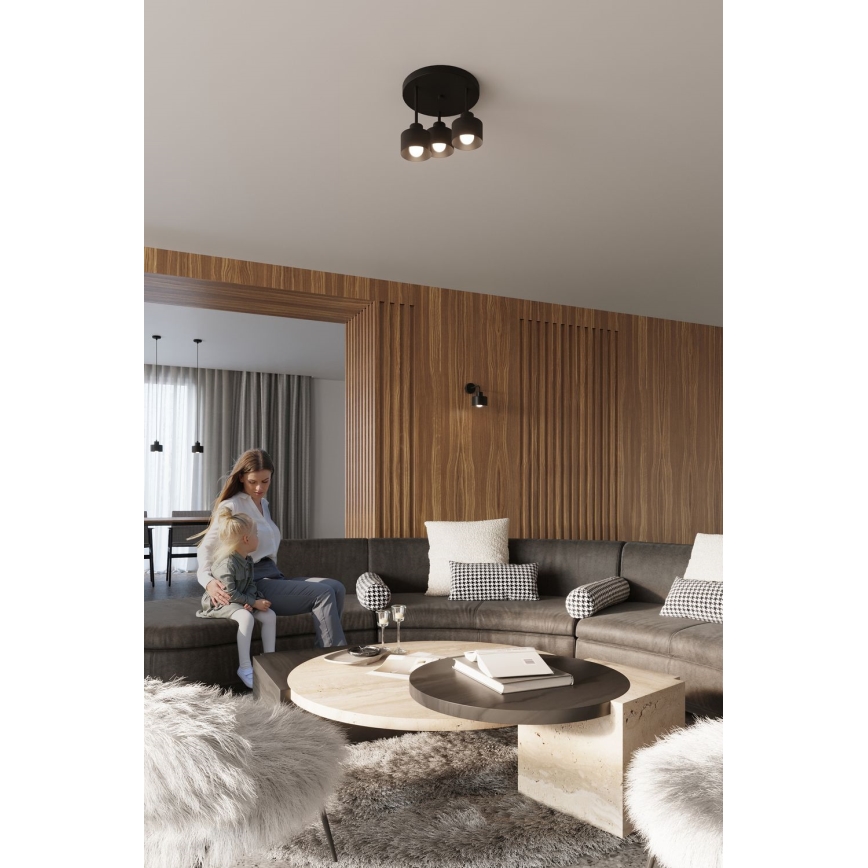 Deckenleuchte an Kabel SAVAR 1xE27/60W/230V schwarz