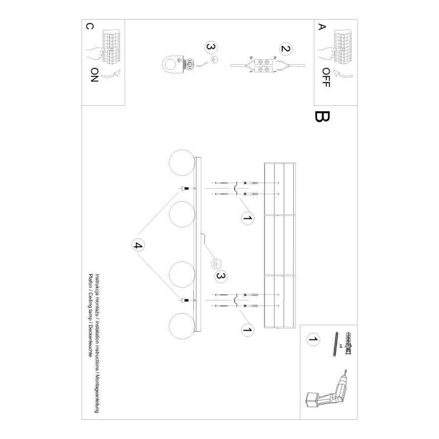 Deckenleuchte YOLI 4xG9/12W/230V weiß
