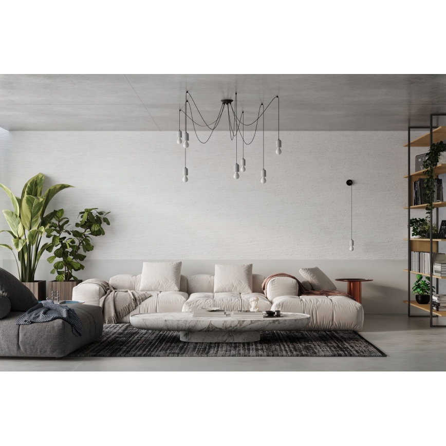 Hängeleuchte NESO 7xE27/15W/230V Spinne Beton