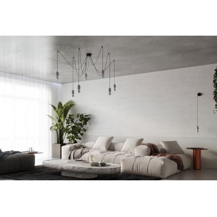 Hängeleuchte NESO 7xE27/15W/230V Spinne Beton