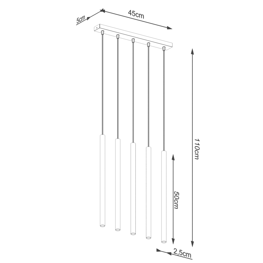 Hängeleuchte an Schnur PASTELO 5xG9/8W/230V golden