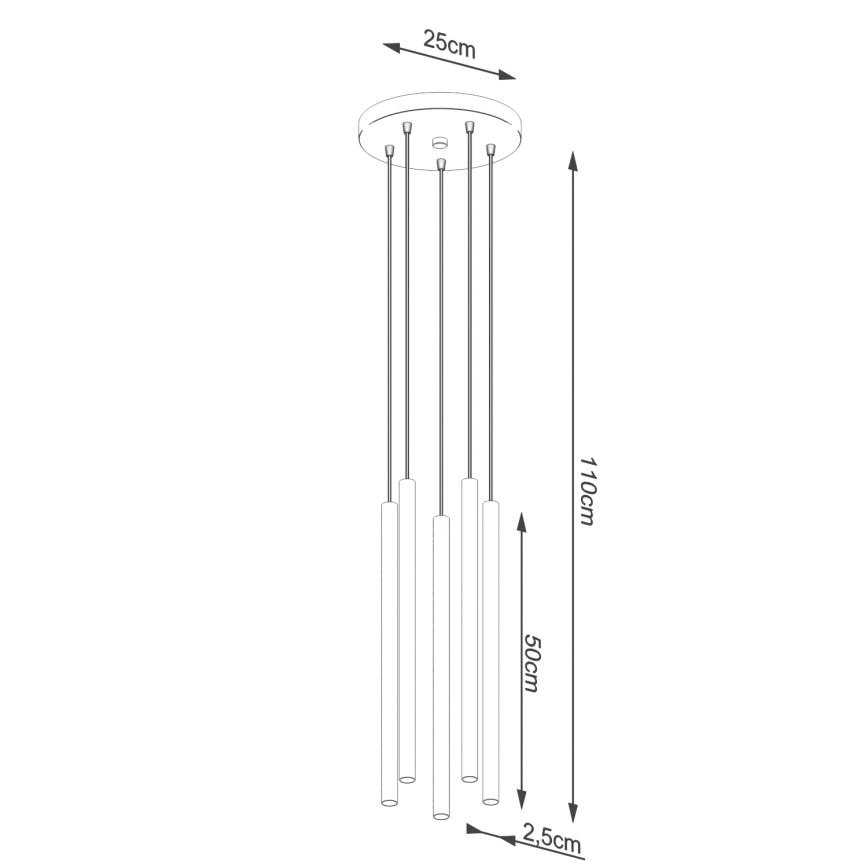 Hängeleuchte an Schnur PASTELO 5xG9/8W/230V schwarz