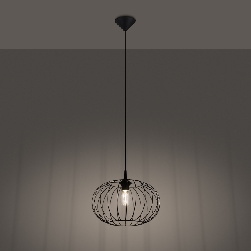 Hängeleuchte an Schnur TSUNO 1xE27/15W/230V schwarz