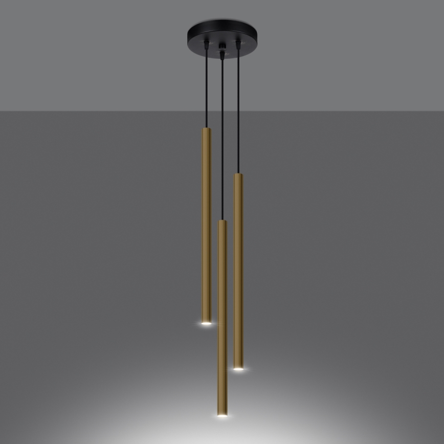 Hängeleuchte an Schnur PASTELO 3xG9/8W/230V golden
