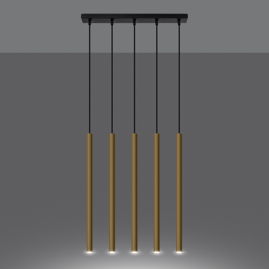 Hängeleuchte an Schnur PASTELO 5xG9/8W/230V golden