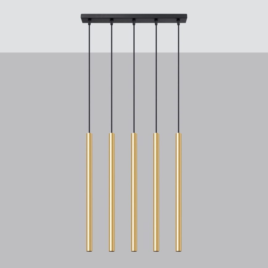 Hängeleuchte an Schnur PASTELO 5xG9/8W/230V golden