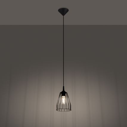 Hängeleuchte an Schnur LEYO 1xE27/15W/230V schwarz