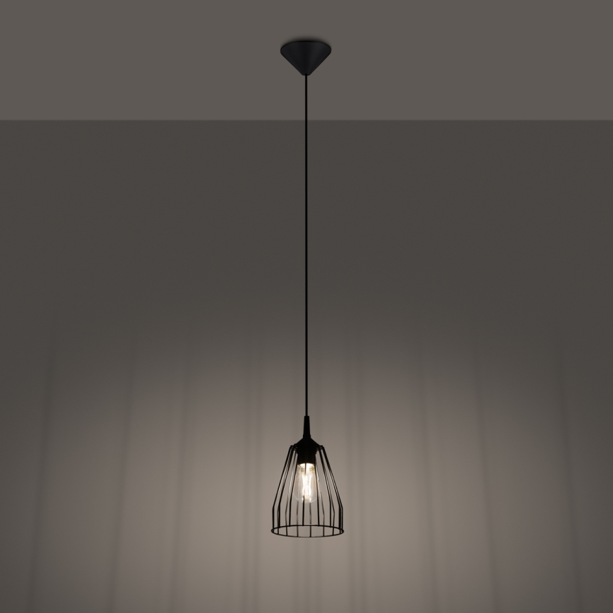 Hängeleuchte an Schnur LEYO 1xE27/15W/230V schwarz