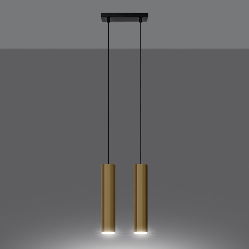 Hängeleuchte an Schnur LAGOS 2xGU10/10W/230V golden