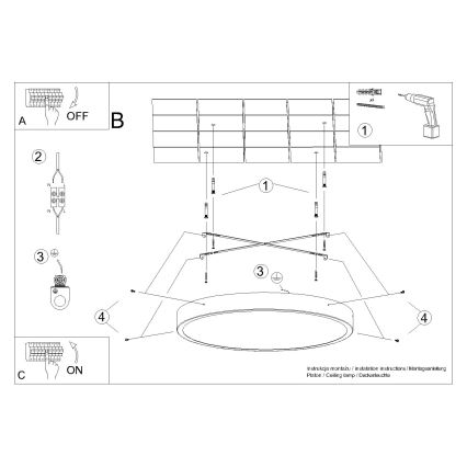 LED-Deckenleuchte ONYX LED/32W/230V Ø 40 cm schwarz
