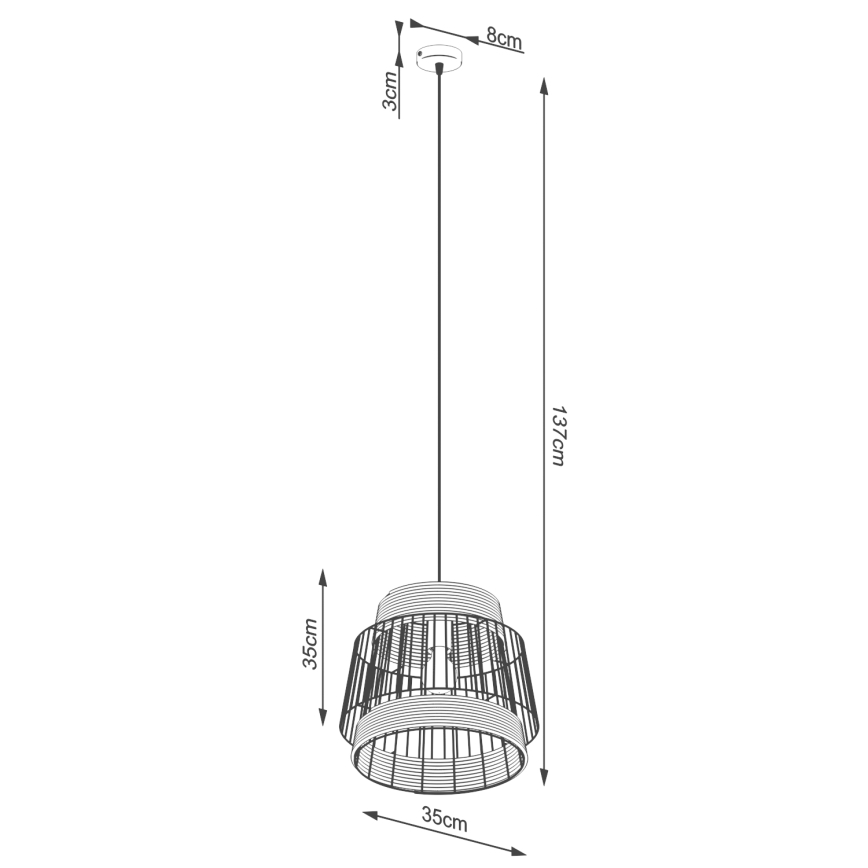 Hängeleuchte an Schnur BRILO 1xE27/15W/230V